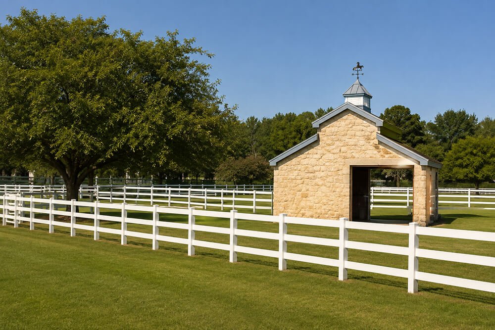 Rural vinyl ranch 3-rail fencing in Albuquerque NM